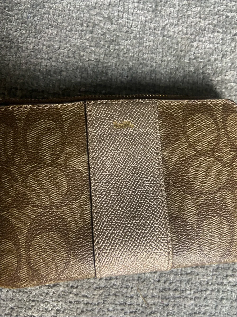 Coach Signature Monogram Wristlet Phone Case in Brown